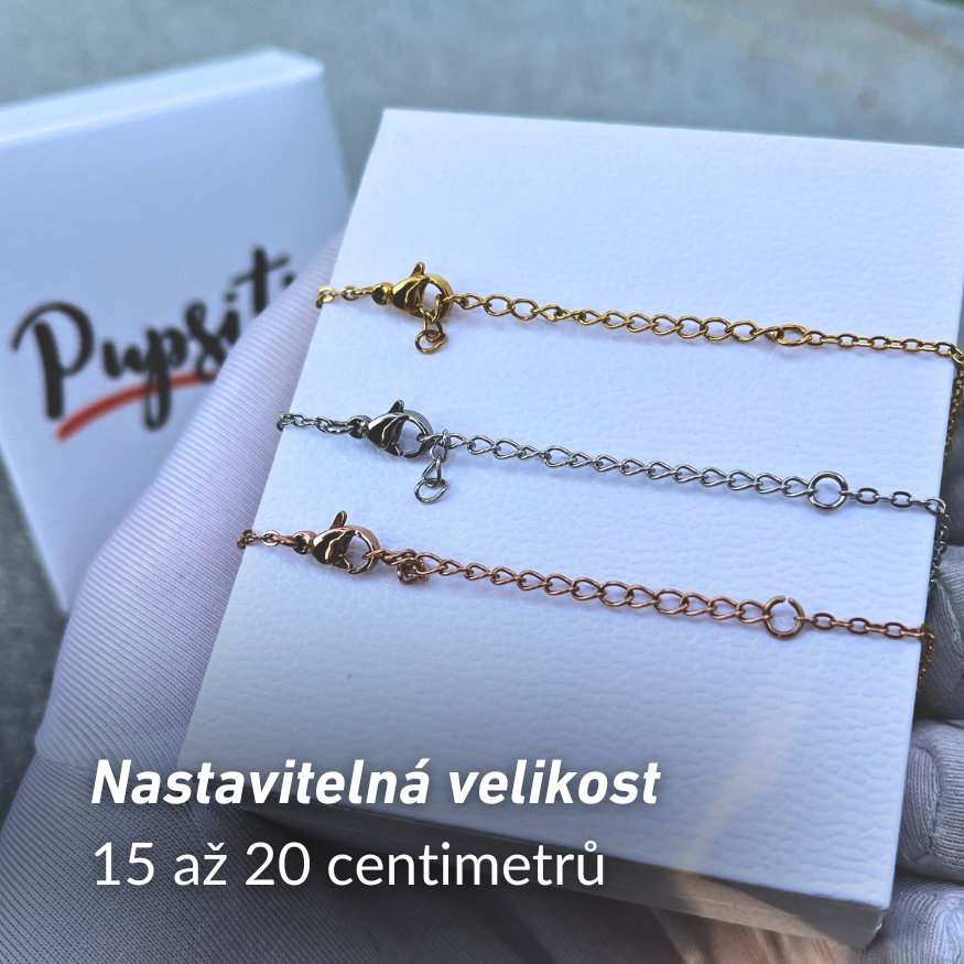 Náramek srdce s jménem mazlíčka